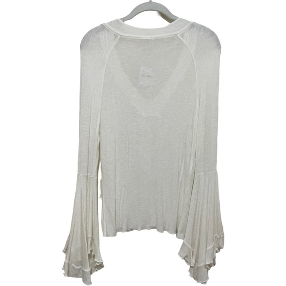 🌺 SOLD 🌺 NWT FREE PEOPLE SHEER LIGHTWEIGHT BELL SLEEVE TOP, SIZE L - Picture 5 of 7